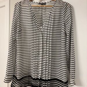 A Pea in the Pod Black and White Striped Blouse